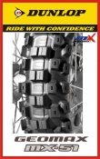 Cyprus Motorcycle Tyres - Dunlop Geomax MX31 (Soft) 110/80-19 (59m) TT - Rear